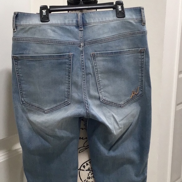 NWOT EXPRESS Light Wash Patch Denim Legging w/ Lined Bottom - Picture 8 of 10